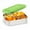 Green, variant on LunchBots Medium Duo Snack Container - Divided Stainless Steel Food Container - Two Sections for Half Sandwich and a Side - Eco-Friendly - Dishwasher Safe - Stainless Lid - Aqua Dots