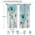 thumbnail image 6 of Teal Blue Farmhouse Floral Curtains 42W X 63L 2 Panels Wooden Flower Rustic Vintage Country Daisy Turquoise Retro Butterfly Window Drapes Treatment Living Room Bathroom Bedroom Curtains Home Decor, 6 of 6