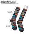 thumbnail image 2 of Xecao Colorful Fish print thigh-high socks, crafted for both men and women with a stretchy, high-opaque design perfect for daily wear, 2 of 6