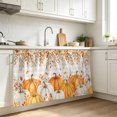 thumbnail image 3 of Thanksgiving Pantry Cabinet Curtains 28''x51'', Fall Pumpkin Leaves Vines Floral Brown Plaid Sink Skirt for Bathroom Kitchen Tall Utility Cabinet, Laundry Privacy Drape Waterproof Dishwasher Curtains, 3 of 9