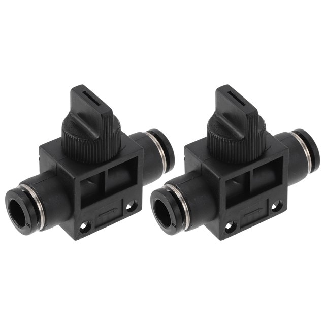 Conectores de aire de empuje a conectar 5/16" válvula de aire de plástico 2 piezas tono negro plateado