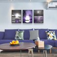 thumbnail image 3 of wall decorations for living room 3 Piece d canvas wall art bathroom artwork for wall painting office bedroom wall decor Black and white ocean purple Landscape modern family Posters home decor, 3 of 7