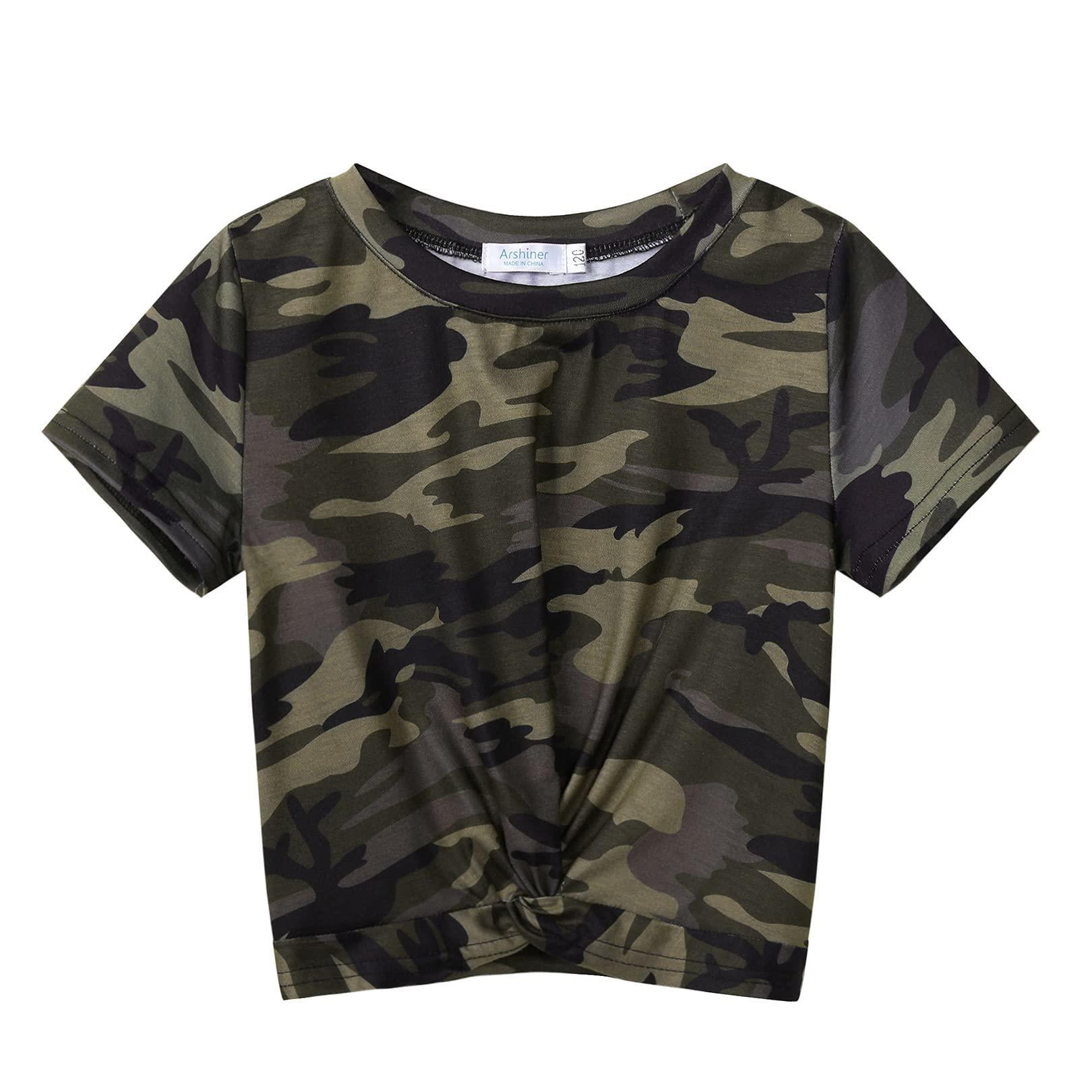Arshiner Girls Casual Tie Dye T Shirts Short Sleeve Twist Front Tops Tee Cotton Crewneck Tee 9-10Y Walmart.com