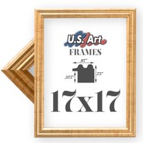 US Art Frames 17x17 Traditional Style Antique Gold Thin .75 Inch Wide, Solid Wood, Wall Decor Picture Poster Photo Frame