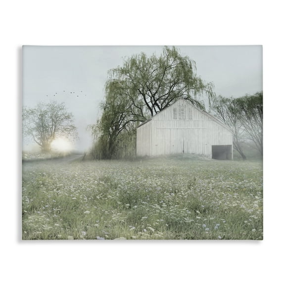 Stupell Industries Drooping Trees Meadow Landscape & Nature Painting Wrapped Canvas Art Print Wall Art, 20 x 16