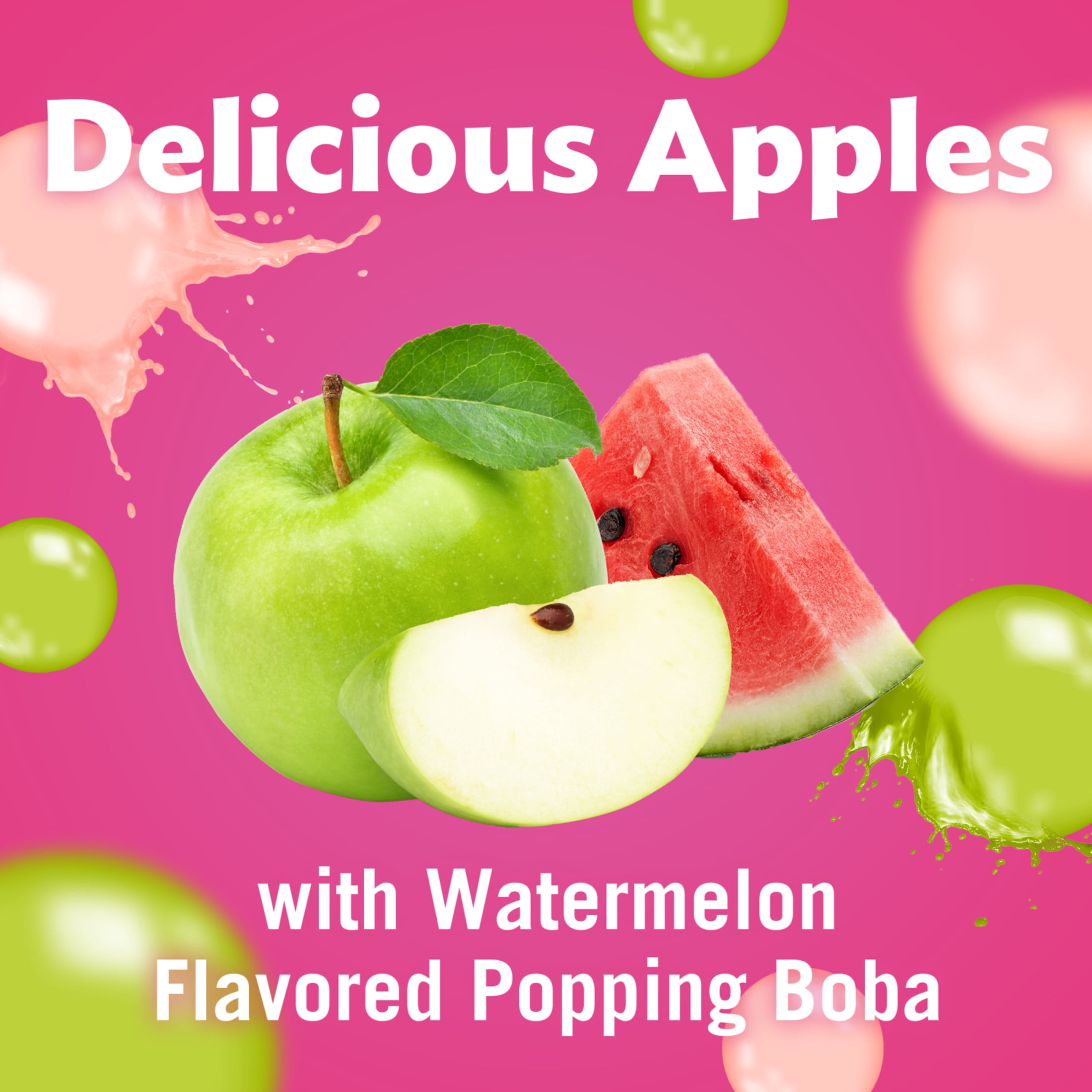 Del Monte Bubble Fruit Sour Apple Watermelon Fruit Cup Snacks 3.5 oz Cup (Pack of 4)