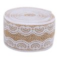 thumbnail image 2 of Lace Linen Roll,Burlap Ribbon 5.5yd DIY Burlap Tree Ribbon Burlap Ribbon Highly Versatile, 2 of 9