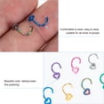 thumbnail image 4 of 8 Pcs Anneaux de Nez en Acier Inoxydable en Forme de Cœur en Forme de L Bijoux, 4 of 6