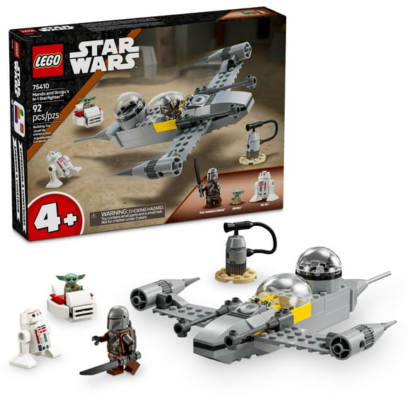 LEGO Star Wars: The Mandalorian Mando and Grogu's N-1 Starfighter Toddler Building Toy - Star Wars Baby Yoda Toy for Kids, Boys & Girls, Ages 4  - Educational Preschool Toy Gift for Birthdays - 75410