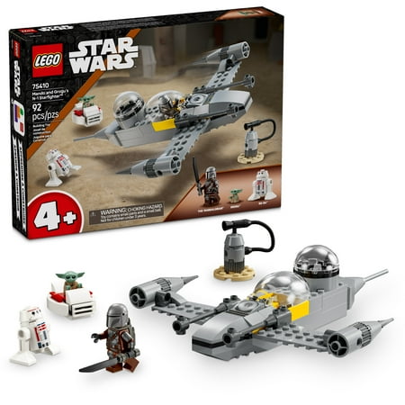 LEGO Star Wars: The Mandalorian Mando and Grogu's N-1 Starfighter Toddler Building Toy - Star Wars Baby Yoda Toy for Kids, Boys & Girls, Ages 4+ - Educational Preschool Toy Gift for Birthdays - 75410