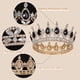 thumbnail image 3 of Coronas y tiaras de princesa para niñas pequeñas: corona de princesa de cristal, cumpleaños, fiesta de graduación, fiesta de disfraces, coronas de reina con diamantes de imitación, WZ-1629R, 3 of 5