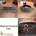 thumbnail image 3 of Lord of Battles Chainmail Collar Medieval Neck Armor Mild Steel Flat Rings Dome Riveted and Alternating Collar Neck Protection for Reenactments & LARP Events - 9mm 18 Gauge Natural, 3 of 5