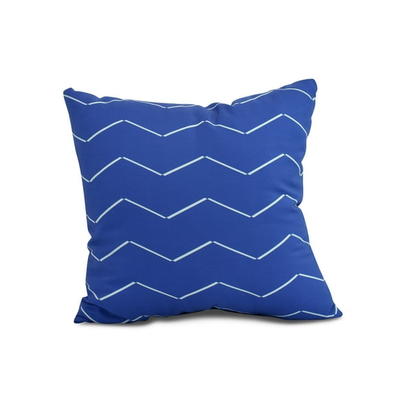 Simply Daisy, 18 x 18 inch, Harlequin Stripe Geometric Print Pillow, Royal Blue