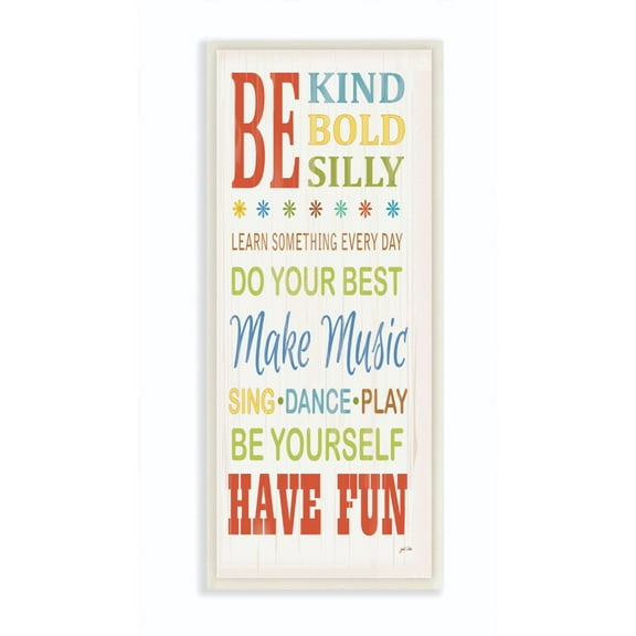 The Kids Room By Stupell be Kind Bold Silly Typography Wall Plaque by Janet White