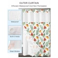 thumbnail image 2 of No Hook Cloth Fabric Shower Curtain with Snap in Liner, Red Watermelon Waterproof Shower Curtains Set with See Through Top Window, Green Tropical Plants Summer Fruit Mango Bath Curtains 66"x72", 2 of 6