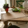 thumbnail image 3 of CHUNTIAN Vintage Farmhouse Natural Burlap Table Runner with Jute Lace Tabletop Hallway Boho Decor for Wedding Parties Everyday Decor, 3 of 6
