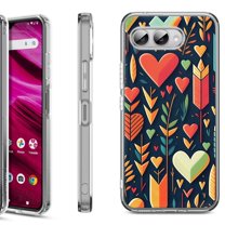 Shockproof Phone Case for T-Mobile Revvl 8, by OneToughShield - Hearts n Arrows