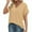 Khaki, variant on QUNYINEY Casual Shirts for Women Pullover Solid Short Sleeve V Neck Tops Loose Tops for Women