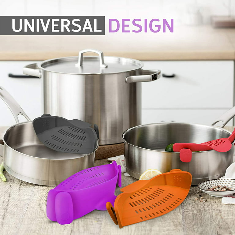 Kitchen Gizmo Snap N Strain  Purple Strainer with Clip-On