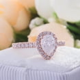 thumbnail image 2 of solitaire jewels 1.5CT Pear Moissanite Halo Engagement Ring For Women, 14K Rose Gold, 2 of 9