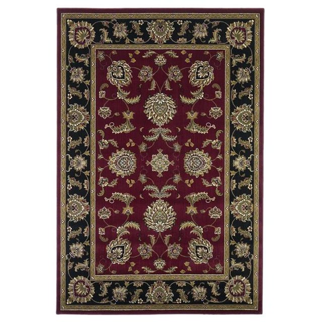 HomeRoots 353165 20 x 31 in. Polypropylene Red & Black Area Rug