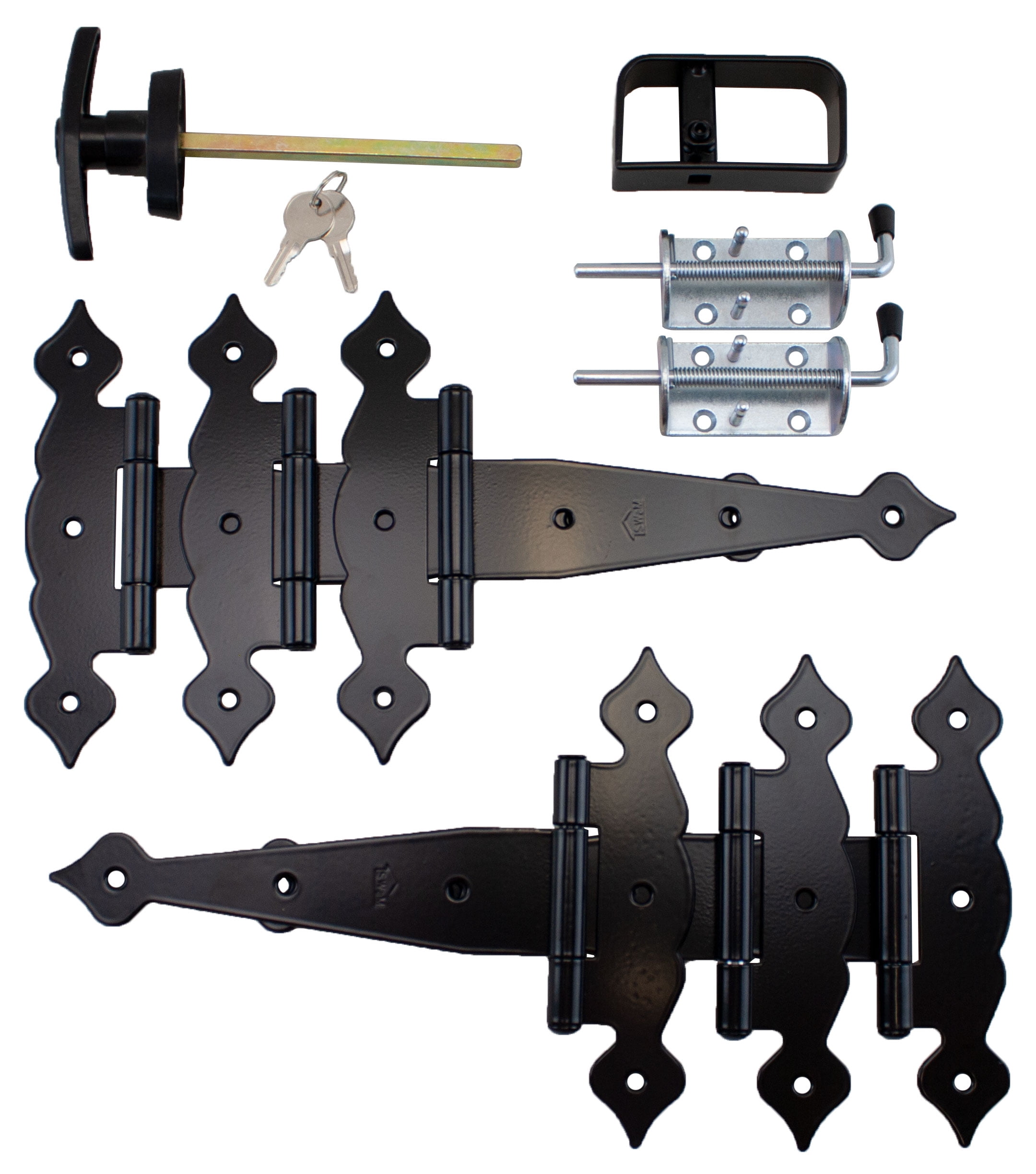 Shed Door Hardware Kit, T Hinges 8" Fancy Decorative Hinges, T Handle