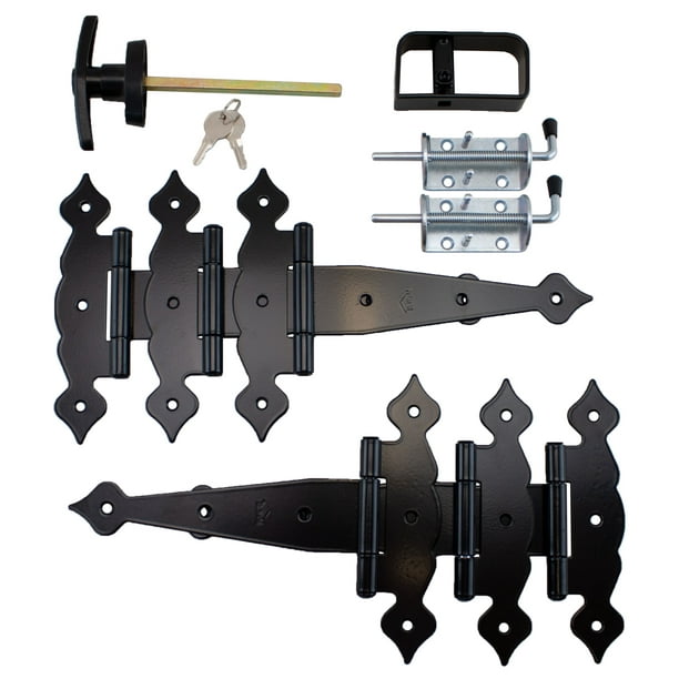 Shed Door Hardware Kit, T Hinges 8" Fancy Decorative Hinges, T Handle