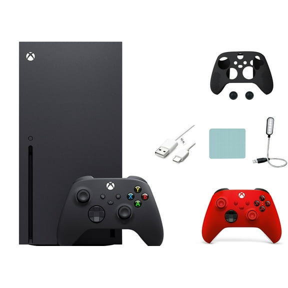 Microsoft Xbox Series X Bundle with One Black Xbox Wireless Controller, Extra Red Xbox Wireless Controller   Mazepoly Accessories