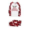 thumbnail image 3 of Odeerbi Christmas Pajamas for Family Holiday Long Sleeve Family Christmas Pajamas Matching Sets Dad Casual Printed Top with Bottom Outfits Home Wear Sleepwear Family Matching PJs Set Red, 3 of 6
