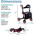 thumbnail image 5 of Journey UPWalker Breeze Traditional Rollator Walker with Seat for Adults, Blue, 5 of 6