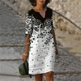 thumbnail image 1 of WILLBEST Maxi Vestidos de Mujer Vestido Informal de Verano con Cuello En V y Manga Media con Estampado Retro Chica, 1 of 3