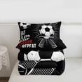 thumbnail image 5 of Erosebridal Football Ball Games Queen Comforter Set,Soccer Sport Themed Bedding Comforter Set For Kids Boys,Reversible black,3pcs, 5 of 7