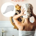 thumbnail image 7 of Hair Drying Towel Dry Cap Cloud Grid Shape Lightweight for After Bath Drying Hair Coral Fleece Gray, 7 of 7