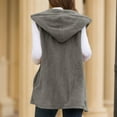 thumbnail image 7 of WEIYLL Cardigan Sweaters for Women Hooded Fluffly Vintage Shaggy Vest Jacket Long Grey Winter Clothing ,XL, 7 of 7