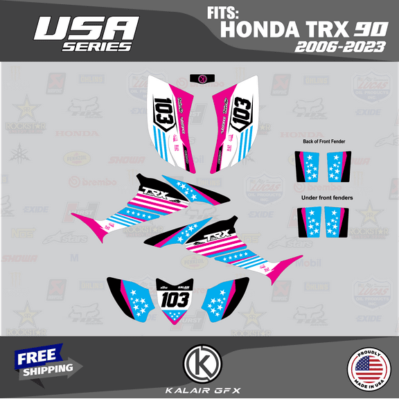 Kalair GFX Graphics Kit for Honda ATV TRX 90 (2006-2023) Usa Series