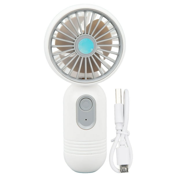 Mini ventilador de mano pequeño ventilador portátil personal velocidad ajustable USB recargable ventilador para viajes en interiores y exteriores blanco