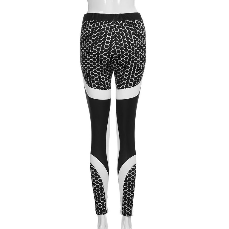 YGYEEG Women Leggings Pattern Polyester Legging Stretch Printed Pants Work  Out Sporting White Black Trousers Fitness Leggins