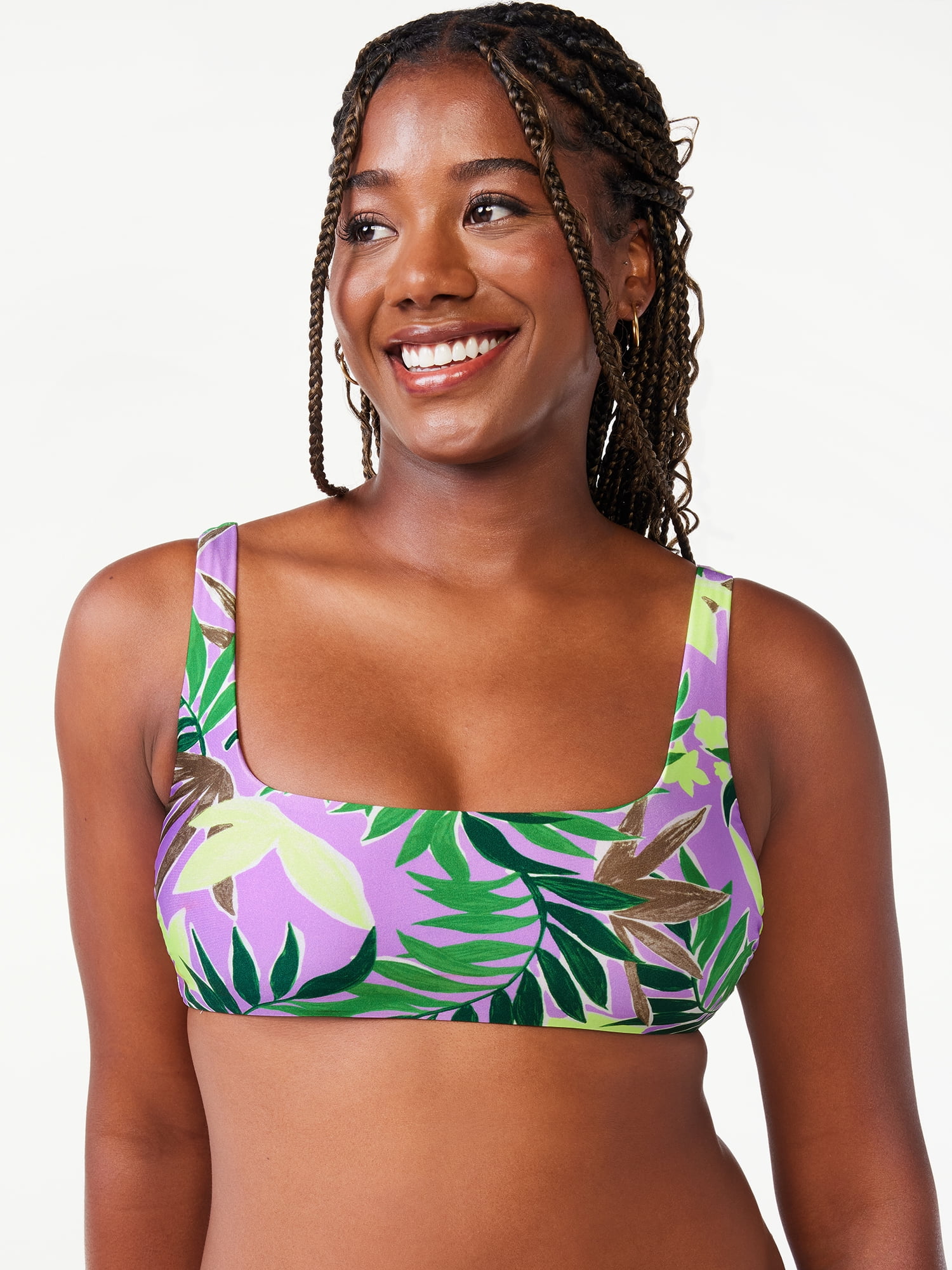 Love & Sports Women's Square Neck Pullover Bikini Top