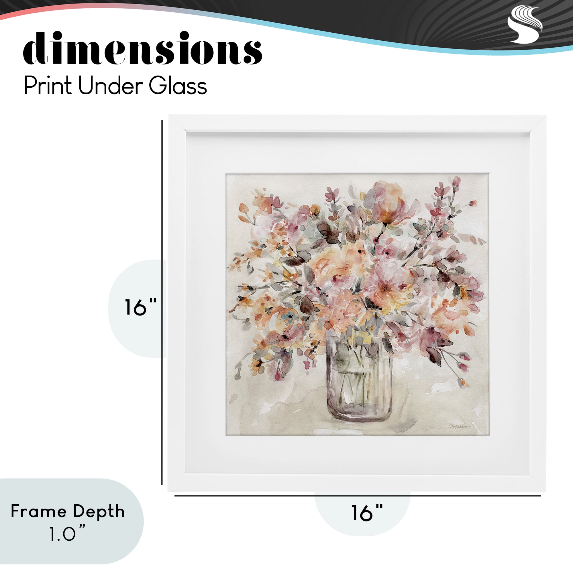 Stupell Industries Fluid Petals Watercolor Bouquet White Framed Print Under Glass, design by Carol Robinson