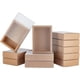 thumbnail image 1 of 12 cajas de regalo de cartón kraft marrón con cajón, caja de plástico translúcido con tapa y ventana esmerilada de PVC., 1 of 9