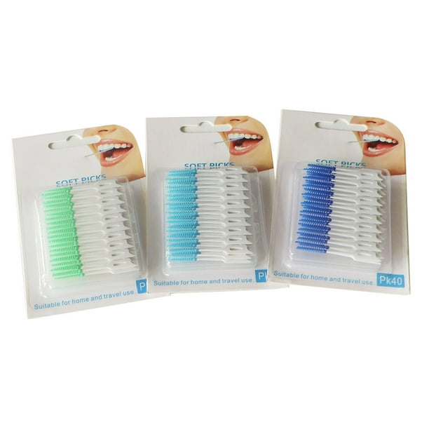 40pcs Interdental Between Teeth Floss Brush Elastic Massage Gum