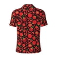 thumbnail image 3 of Xecao Tomatoes And Chili for Mens' Casual Short Sleeve Button-Down Polo Shirts for a Classic Golf Look, 3 of 9