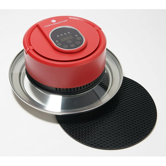 Cook's Essentials Air Fryer Lid for Pots, Pans & Pressure Cooker Red