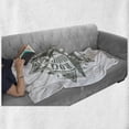 thumbnail image 6 of Guitar Soft Flannel Fleece Throw Blanket, Stars Rock Sign Monochrome Musical Instrument Design Rockstar Life Singing, Cozy Plush for Indoor and Outdoor Use, 60" x 80", Pale Grey White, by Ambesonne, 6 of 6