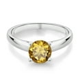 thumbnail image 2 of Gem Stone King 1.25 Ct 7mm Round Champagne Quartz 10K White Gold Ring (Size 6), 2 of 4