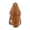 thumbnail image 3 of Journee Womens Aretha Back Heel Zip Peep Toe Wedge Sandals, Widths Available, 3 of 9