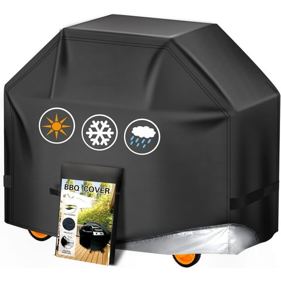 Grill Cover, 58 inch BBQ Gas Grill Cover for Outdoor Grill, Charbroil Grill Cover Barbecue Waterproof, Anti-UV for Weber Char-Broil Monument, Dyna-glo Nexgrill Spun Polyester
