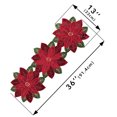thumbnail image 3 of OVZME Christmas Table Runner 36 Inch Embroidered Velvet Cutwork Poinsettia Red Table Decor, Holiday Christmas Applique Decorations for Party Dining&Kitchen Table Decorations, 14X36 Inch, 3 of 5