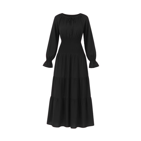ThePirateDressing Women’s Renaissance Medieval Peasant Smocked Maxi Dress, 100% Rayon
