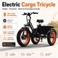 thumbnail image 3 of NOMIGO Electric Tricycle for Adults, 500W Motor, 48V 15Ah Battery, 20x4" Fat Tire 3-Wheel Electric Bike, 7-Speed, Rear Basket, Black, 3 of 11